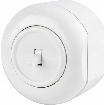 vypínač LOFT BÍLÝ JEDNOPÓLOVÝ VYPÍNAČ NA OMÍTKU KONCOVÝ JLM