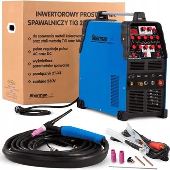 Svářečka Svářečka TIG AC DC Sherman 210 Puls HF sada drátů 200A pro hliník 230V