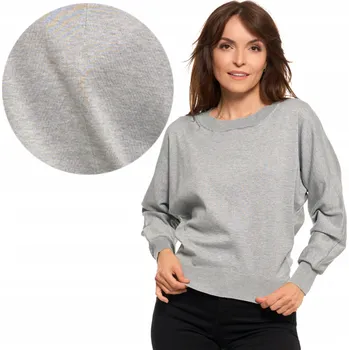 Dámský svetr Dámský svetr Moraj Klasický s volnými rukávy Viskóza Šedý vel. XL/XXL