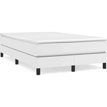 Postel Kontinentální postel bílá 203 x 120 x 25 cm s matrací 120 x 200 x 20 cm