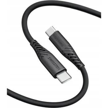 Datový kabel Kabel Swissten USB-C / USB-C 0,40 m silikonový 60W černý