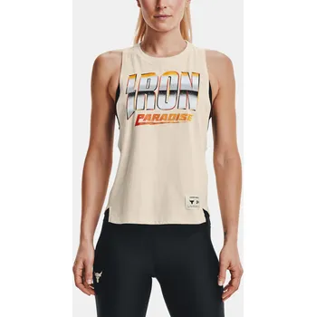 Dámské oblečení Dámské tílko Under Armour Prjct Rock Iron Tank 1361065-110 Bílá XS