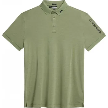 Pánské tričko J.Lindeberg Tour Tech Reg Fit Polo, Oil Green Melange, pánské golfové tričko XXL