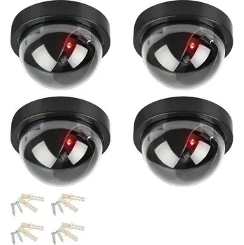 Sada domovního alarmu DODUOS Balení 4 falešných bezpečnostních kopulových kamer, falešné kamery CCTV falešné sledovací