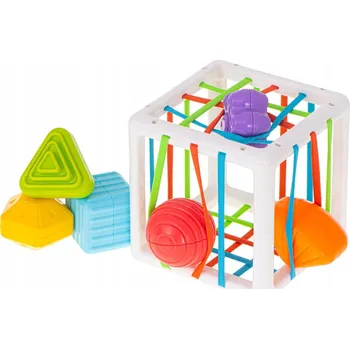 Hračka pro nejmenší Senzorická kostka IKONKA KX5466_1 12x12x12 cm