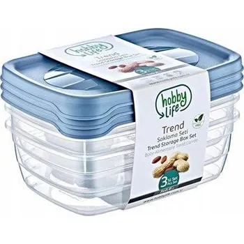 Dóza na potraviny Nádoby Hobby Life Trend 0,6 l 3 kusy
