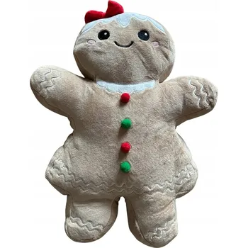 Polštář Vánoční polštář ve tvaru perníčků paní a Perníkový Panáček