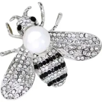 Brož Gaira Brož Včela s perlou 30045, Barva stříbrná