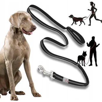 Vodítko pro psa Vodítko pro psa s tlumičem ADVENTURE na běhání, černé, 1,8 cm-L