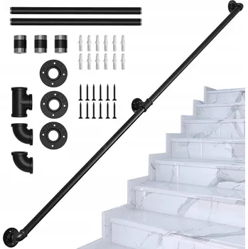 Madlo do koupelny Nástěnné madlo 150 cm nosnost 150 kg do chodby podkroví bazénu černé