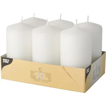 Zahradní dekorace Svíčky Pappstar na sloupky bílé, 60 x 115 mm (6 kusů) Bílá 60 x 115 mm