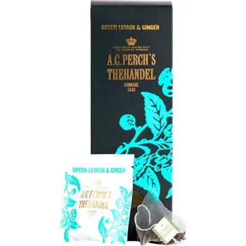 Čaj Zelený čaj GREEN LEMON & GINGER, 25 čajových sáčků, A.C. Perch's Thehandel