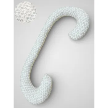 Těhotenský a kojicí polštář C - ecru šedé kvítky, bavlněný