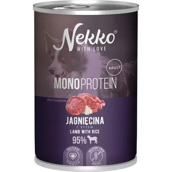 Krmivo pro psa Nekko Monoprotein Adult Krmivo mokrá pro psy Jehněčí s rýží 400g