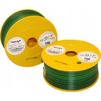 elektrický kabel Kabel LGY/H05V-K 1,00 mm2 100 m Zeleno-Černý