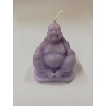 Svíčka Svíčka vonná z parafínového vosku - budha - šeřík