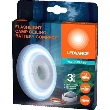 IP kamera Kempingová lampa 2,2W 6500K FLASHLIGHT CEILING BATTERY COMPACT LEDVANCE