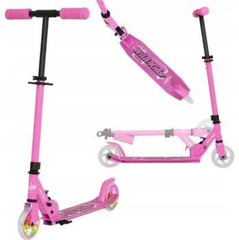 Koloběžka Městská koloběžka pro děti Story Wild Růžová LED, výška 73-85 cm