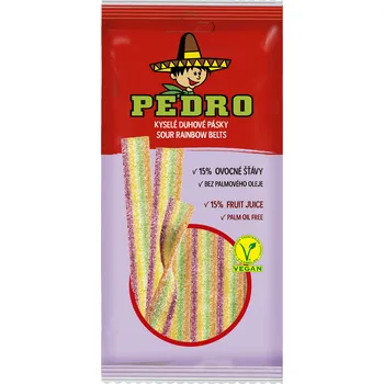 Bonbon CZ distribuce PEDRO Pásky - želé kyselé duhové 80 g