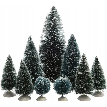 Obraz Sada mini vánočních stromků 9 kusů zelená směs stromků