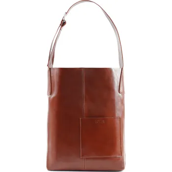 Hnědá dámská kožená shopper kabelka ELVORIA TORBA FL29 ELVORIA BROWN (03) 20339 Velikost: ONE SIZE