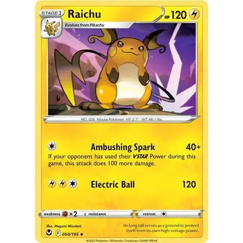 Sběratelská karetní hra Raichu 050/195 - Silver Tempest Typ karty: Non-Holo
