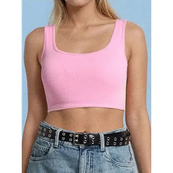 Oblečení a móda Sinsay - Bavlněný crop top - růžová - 653BE-30X - 653BE-30X-XS