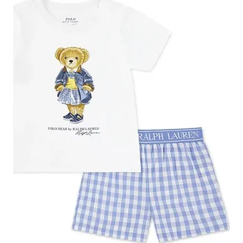 Pánské pyžamo Dětské bavlněné pyžamo Polo Ralph Lauren 4P0271 bílá 00X, vel. 140-155