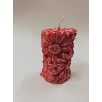 Svíčka Svíčka vonná z palmového vosku - válec slunečnice - malina, meloun