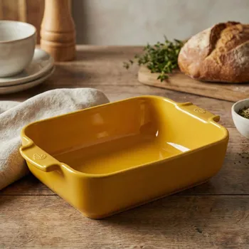 zapékací misa a miska PEUGEOT Appolia 33 x 25,7 cm žlutá - keramická zapékací mísa