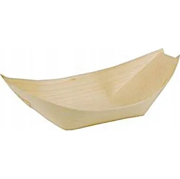 Jednorázové nádobí Eko dřevěné misky Loďka 16,5 x 8,5 cm 50 ks
