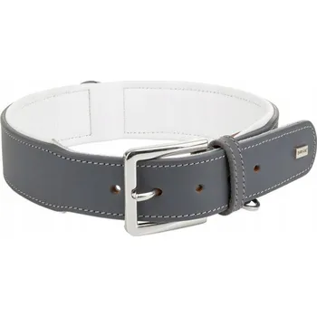 Obojek pro psa Barry King Kožený obojek L 55 cm/44 mm Šedý