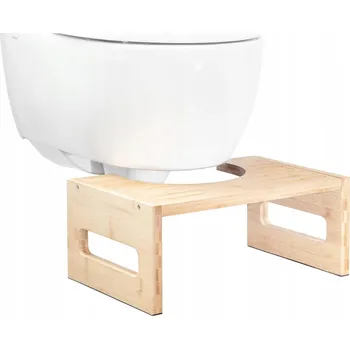 SKLÁDACÍ BAMBUSOVÁ STOLIČKA K TOALETĚ PROTI SKLUZU ERGONOMICKÁ PODNOŽKA