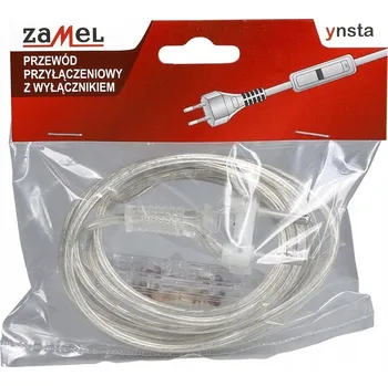 elektrický kabel ZAMEL KABEL S VYPÍNAČEM 1,9M PRŮHLEDNÝ 2x0,5