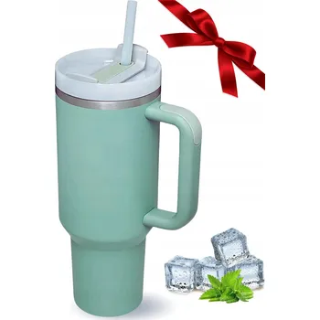 1200 ML HRNEK TERMICZNY SE SLÁMKOU A NÁUSTKEM TERMOSKA DO AUTA Modrý