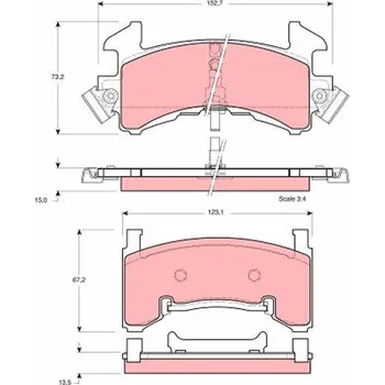 Brzdová destička Sada brzdových destiček, kotoučová brzda TRW GDB1272