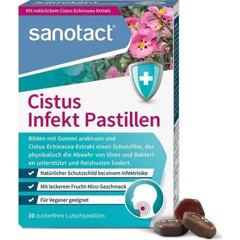 Sanotact Pastilky proti infekci cistusu (30 pastilek) • Extrakt z cistusu a echinacey + arabská
