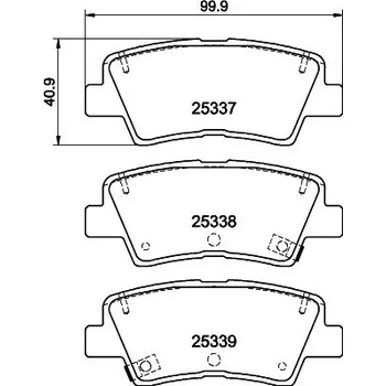 Brzdová destička Sada brzdových destiček, kotoučová brzda HELLA 8DB 355 044-731