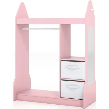 Šatní skříň Skříň Costway 81 x 107 x 38 cm růžová