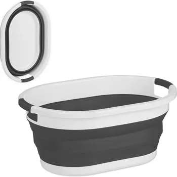 Koš na prádlo Oválný koš na prádlo Relaxdays 24 l, bílý