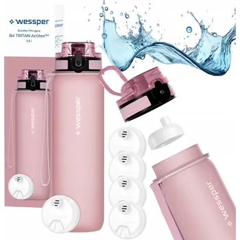 Láhev Filtrační láhev Wessper B4 TRITAN Actitex 0,5 l růžová