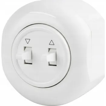 vypínač LOFT BÍLÝ POVRCHOVÝ SPÍNAČ PRO OVLÁDÁNÍ ROLET STŘEDOVÝ JLM