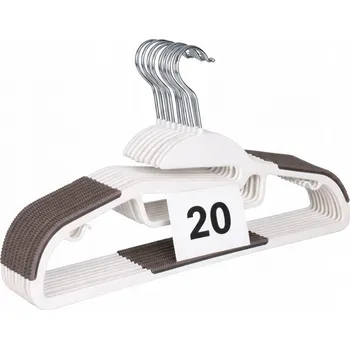 Věšák Plastové věšáky na oblečení 20 ks protiskluzové s příčkou do skříně