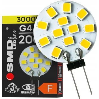 Žárovka LED žárovka G4 12V AC/DC 2W 200lm TEPLÁ talířková, střídavý/stejnosměrný proud