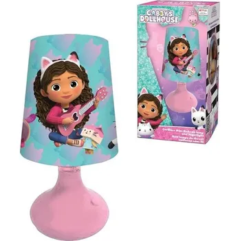 Stojací lampa Lexibook, Gabbyin domeček pro panenky, mini noční lampička a bezdrátové noční světlo, růžová/modrá,