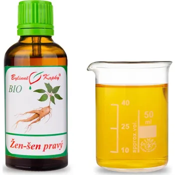 Doplněk stravy Bylinné kapky s.r.o. Žen-šen (žen šen, ženšen) pravý BIO - bylinné kapky (tinktura) 50 ml