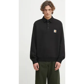 Pánská mikina Bavlněná mikina Carhartt WIP Polo Sweat, S, černá, 99X