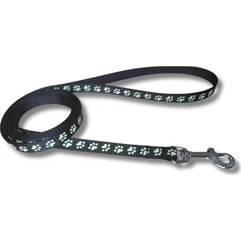 Vodítko pro psa Vodítko pro malé psy a štěňata - ČERNÁ REFLEXNÍ, 1,5 m, Karabina 66 mm - pro malé psy a kočky - černá