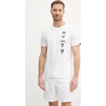 Pánské tričko Bavlněné tričko Alpha Industries Freedom T 156539 bílá 00X, vel. M