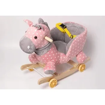 Houpací kůň RŮŽOVÝ HOUPACÍ KŮŇ 2v1 ODRÁŽEDLO pro holčičku houpací houpačka KŮŇ